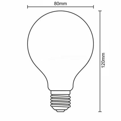 LED Lamp FILAMENT SLIM VINTAGE G80 E27/4,5W/230V 1800K