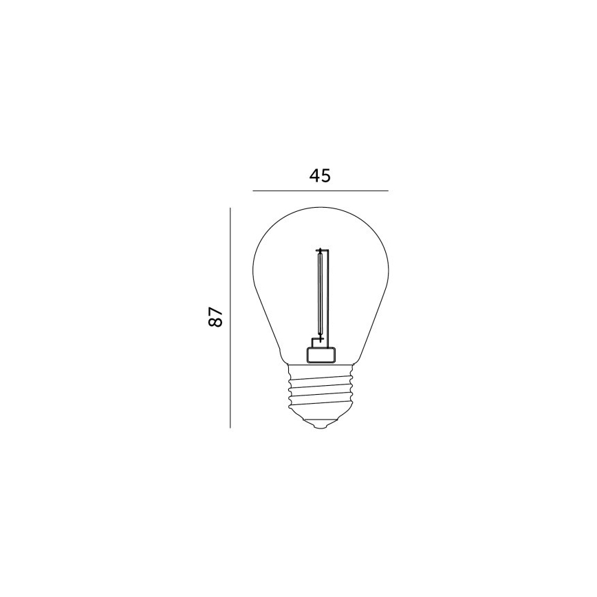 LED Lamp FILAMENT ST45 E27/1W/230V 2700K