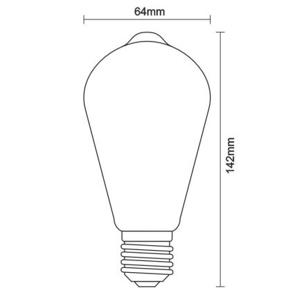 LED Lamp FILAMENT ST64 E27/12W/230V 3000K