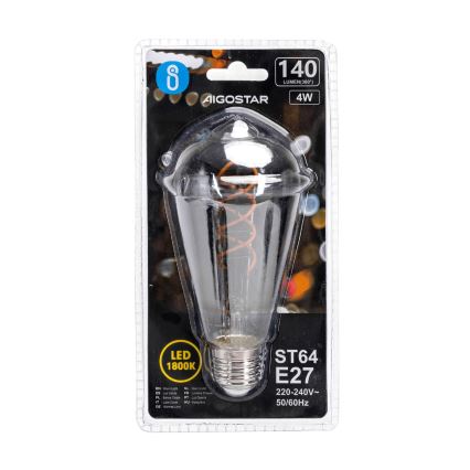 LED Lamp FILAMENT ST64 E27/4W/230V 1800K - Aigostar