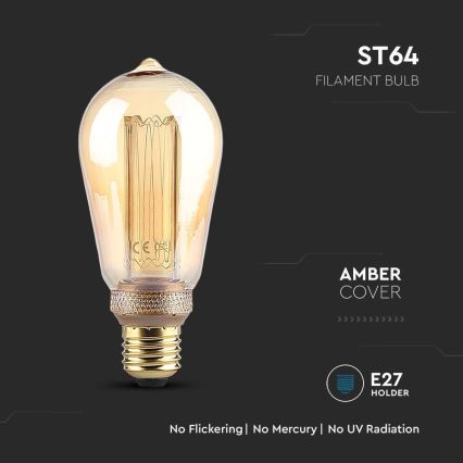 LED Lamp FILAMENT ST64 E27/4W/230V 1800K Art Edition