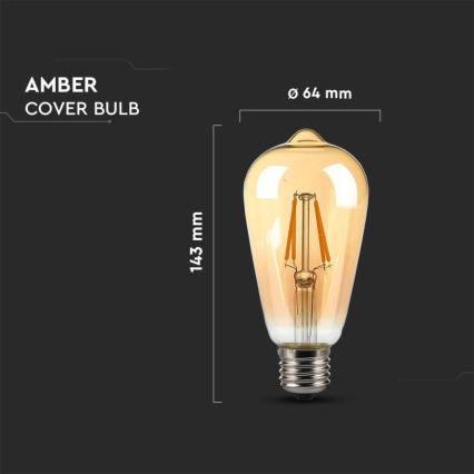 LED Lamp FILAMENT ST64 E27/4W/230V 2200K