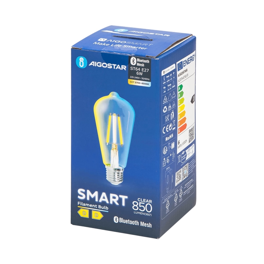 Dimbare LED Lamp FILAMENT MESH Smart ST64 E27/6W/230V 2700-6500K - Aigostar