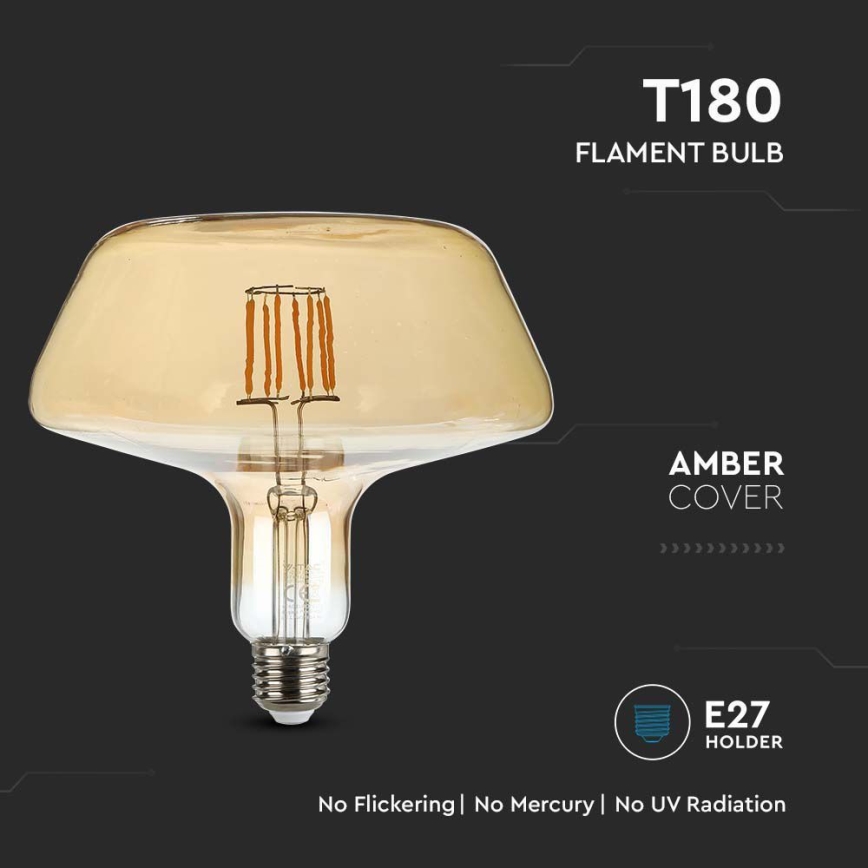 LED Lamp FILAMENT T180 E27/8W/230V 1800K