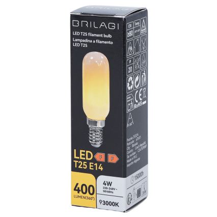 LED-lamp FILAMENT T25 E14/4W/230V 3000K - BRILAGI