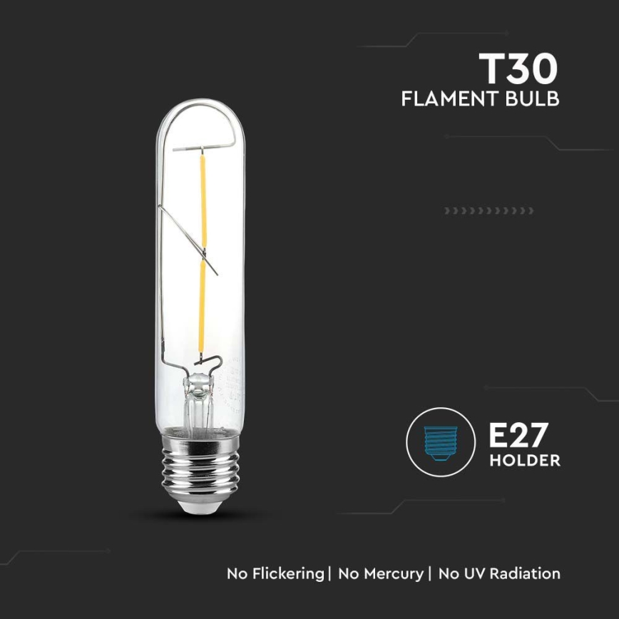 LED Lamp FILAMENT T30 E27/2W/230V 3000K