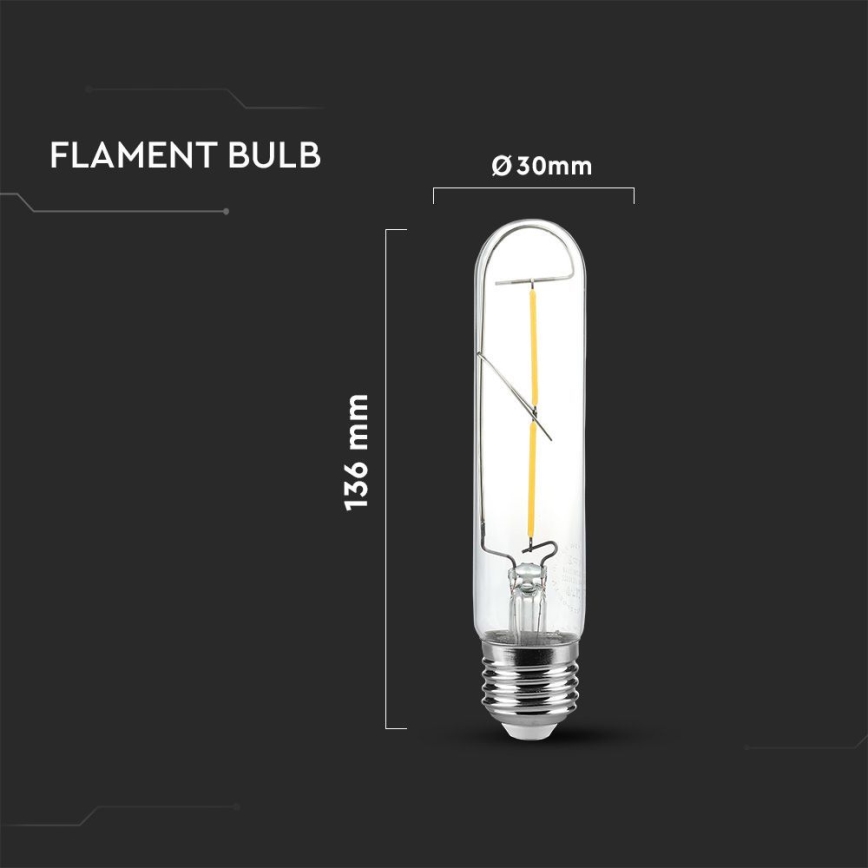LED Lamp FILAMENT T30 E27/2W/230V 3000K