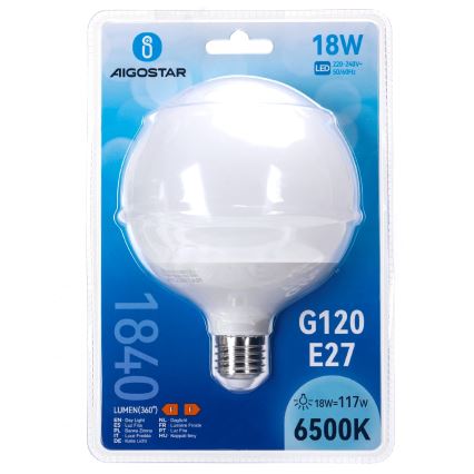 LED-lamp G120 E27/18W/230V 6500K - Aigostar