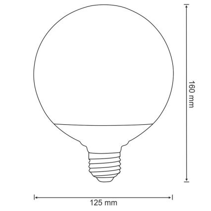 LED Lamp G125 E27/16W/230V 3000K