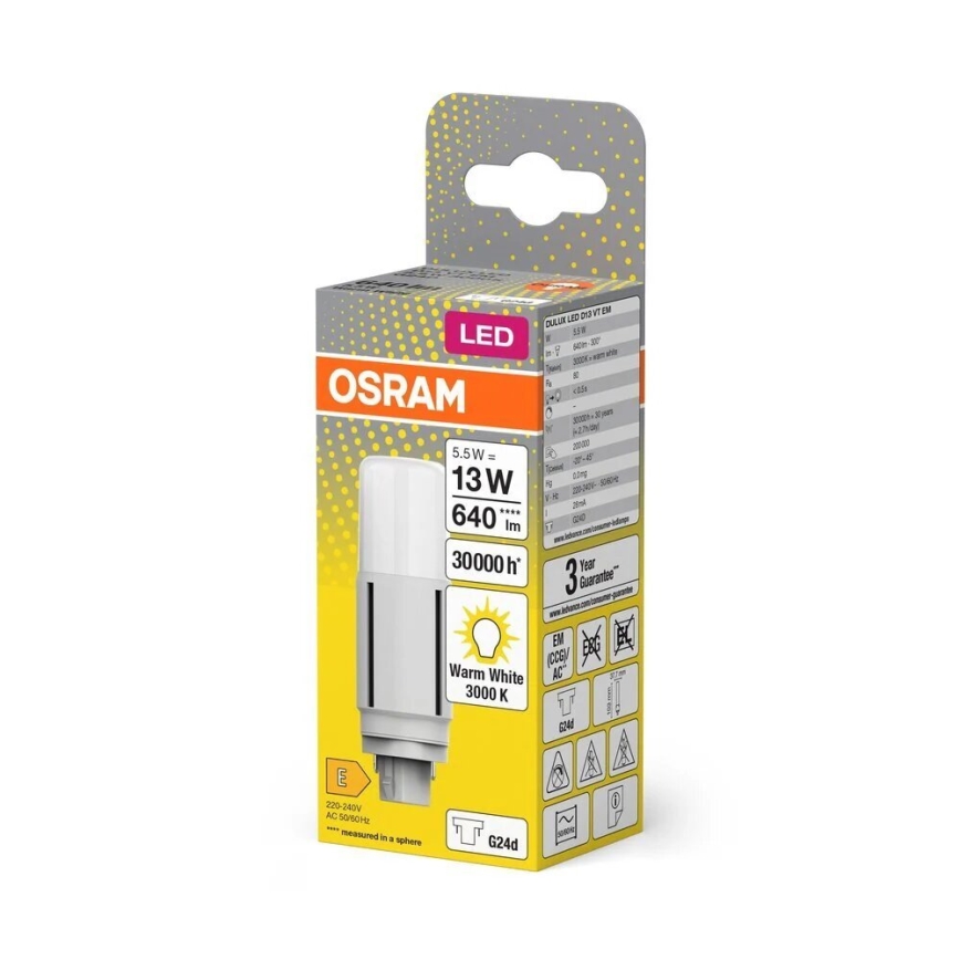 LED Lamp G24d/5,5W/230V 3000K - Osram