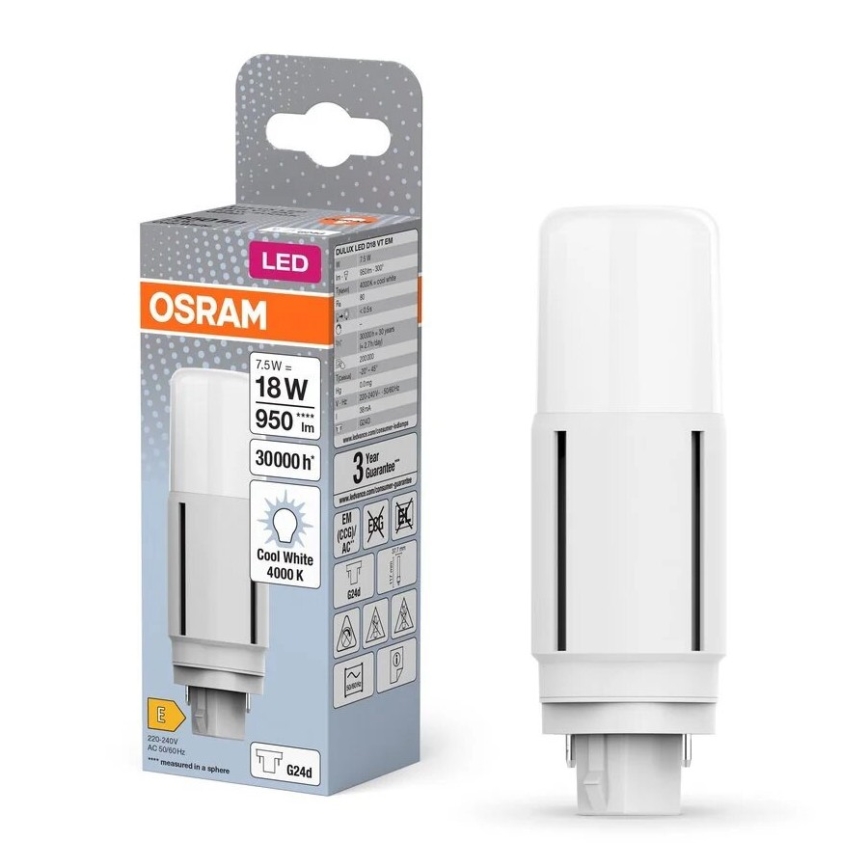 LED Lamp G24d/7,5W/230V 4000K - Osram
