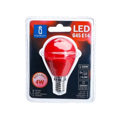 LED Lamp G45 E14/4W/230V red - Aigostar