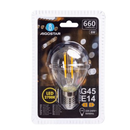 LED Lamp G45 E14/6W/230V 2700K - Aigostar
