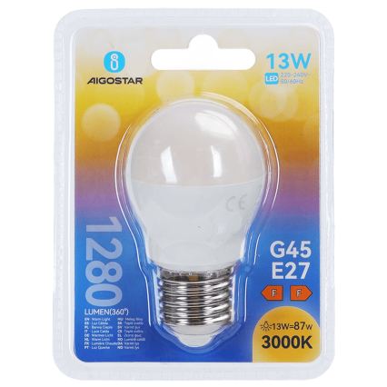 LED-lamp G45 E27/13W/230V 3000K - Aigostar