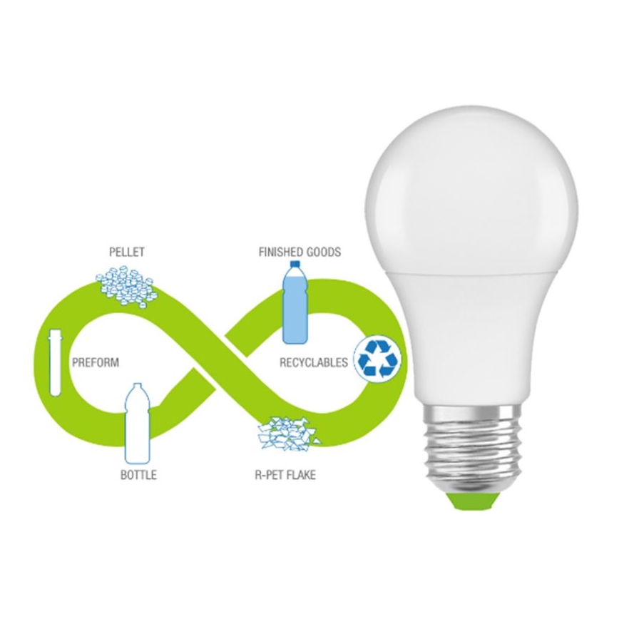 LED Lamp gemaakt van gerecycled plastic E27/10W/230V 4000K - Ledvance