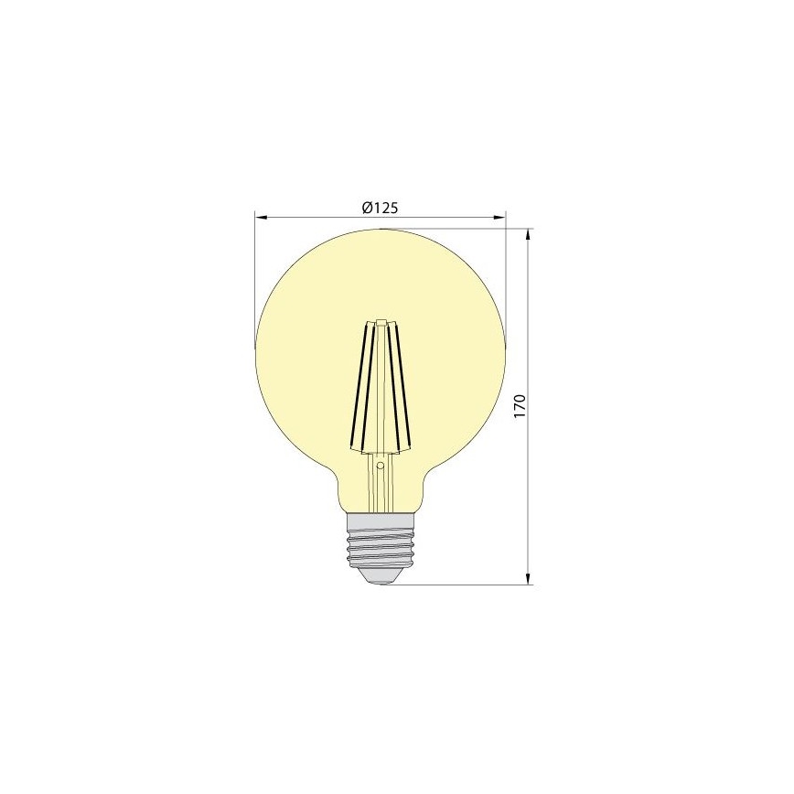 LED Lamp LEDSTAR AMBER G125 E27/8W/230V 2200K