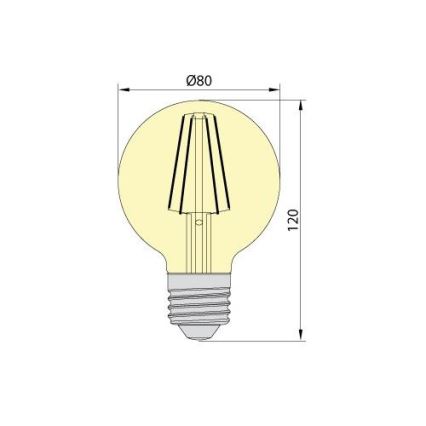 LED Lamp LEDSTAR AMBER G80 E27/8W/230V 2200K