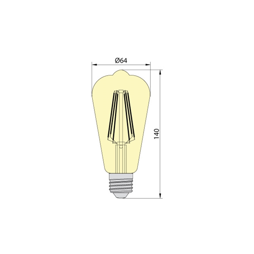 LED Lamp LEDSTAR AMBER ST64 E27/10W/230V 2200K