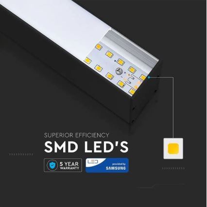 LED-kroonluchter aan kabel SAMSUNG CHIP LED/40W/230V 4000K zwart