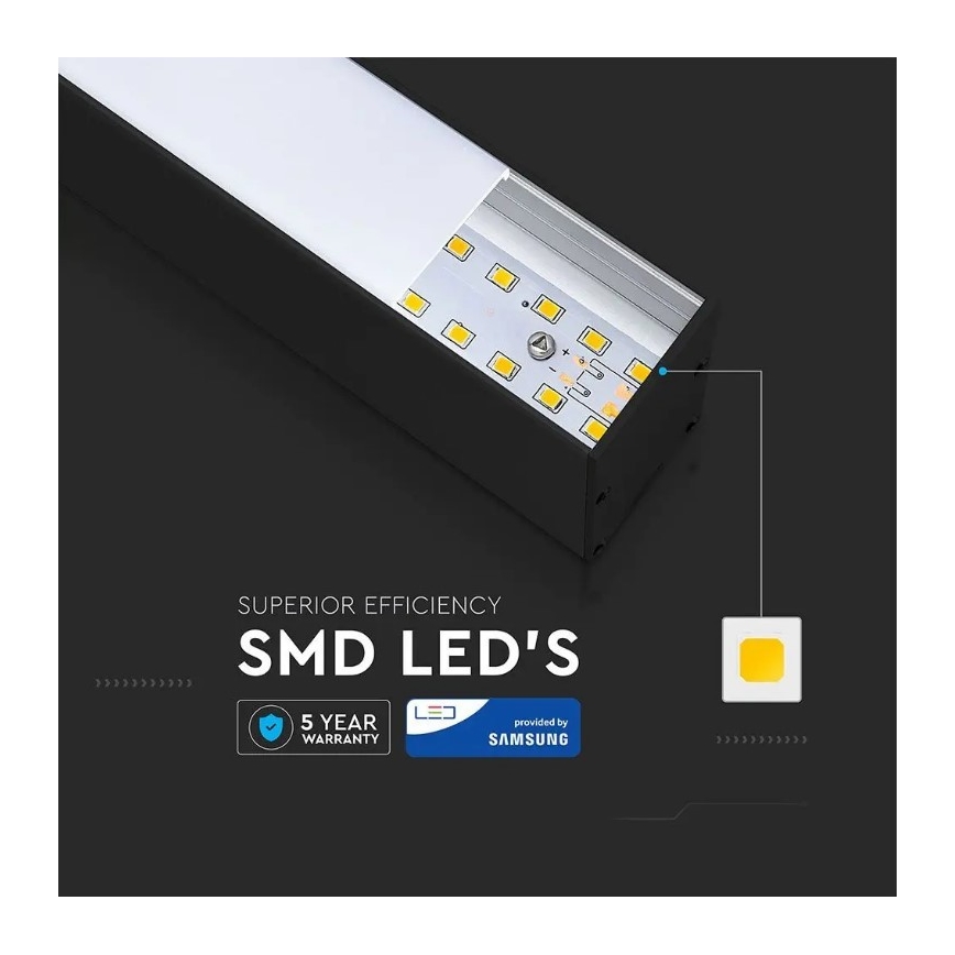 LED-kroonluchter aan kabel SAMSUNG CHIP LED/40W/230V 4000K zwart