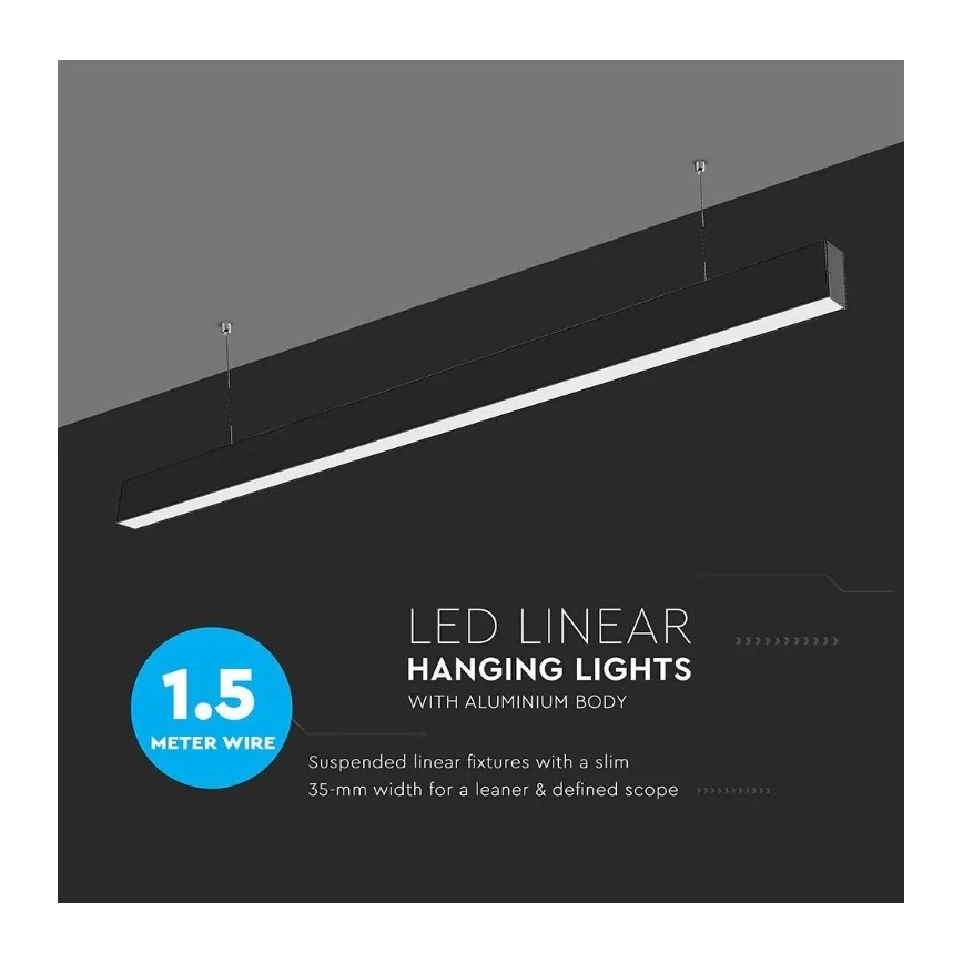 LED-kroonluchter aan kabel SAMSUNG CHIP LED/40W/230V 4000K zwart