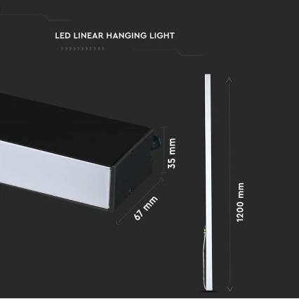 LED-kroonluchter aan kabel SAMSUNG CHIP LED/40W/230V 4000K zwart