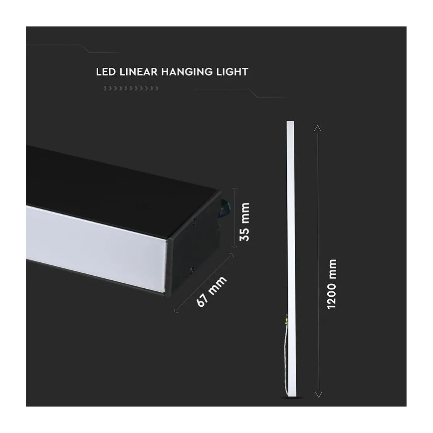 LED-kroonluchter aan kabel SAMSUNG CHIP LED/40W/230V 4000K zwart