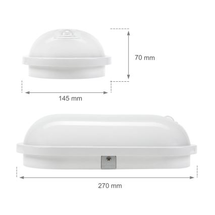 LED lamp met PIR-sensor voor zwaar gebruik LED / 20W / 230V IP54