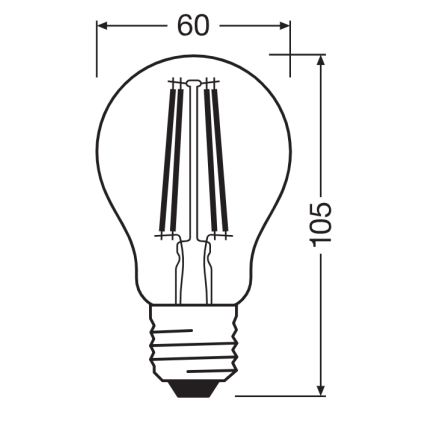 LED-lamp met schemersensor CLASSIC FILAMENT A60 E27/7,3W/230V 2700K - Osram