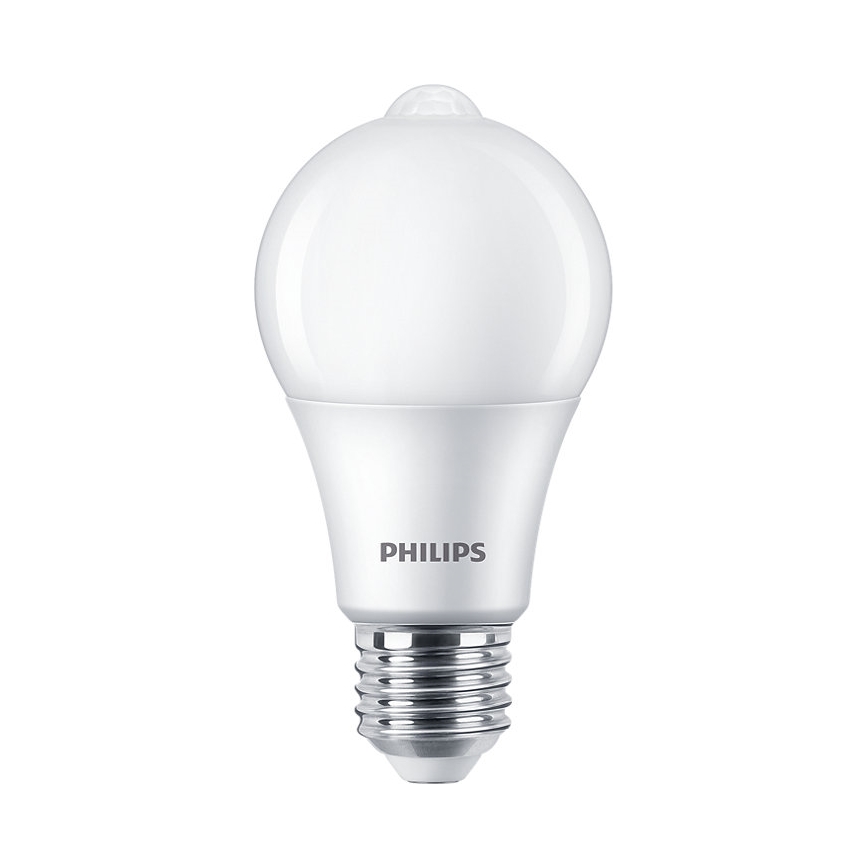 LED Lamp met Sensor Philips A60 E27/8W/230V 2700K