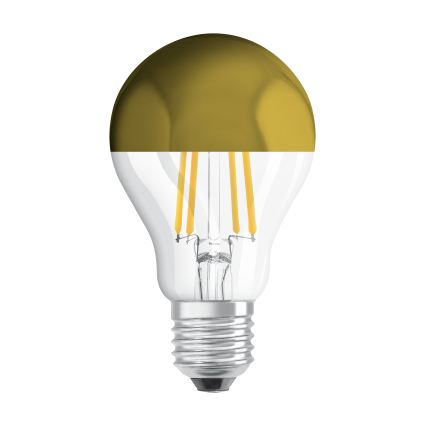 LED-lamp met spiegeltop FILAMENT E27/6,5W/230V 2700K goudkleurig - Osram