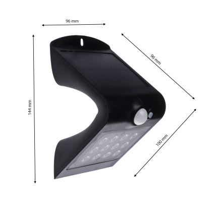 LED-lamp op zonne-energie met bewegingssensor LED/1,5W/1200 mAh 3,7V IP65