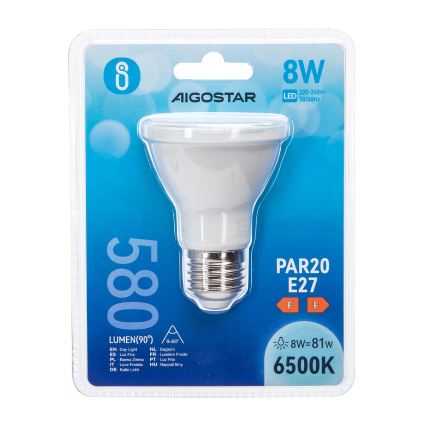 LED Lamp PAR20 E27/8W/230V 6500K - Aigostar