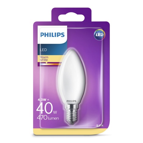 LED Lamp Philips B35 E14/4,3W/230V 2700K