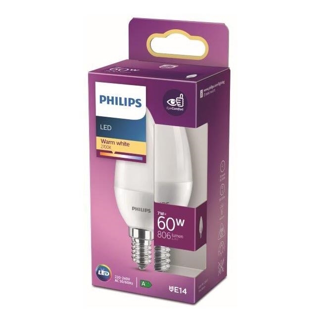 LED Lamp Philips B38 E14/7W/230V 2700K