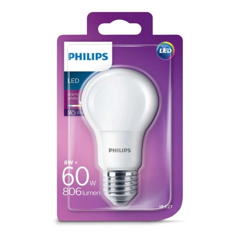 LED lamp Philips E27/8W/230V 2700K