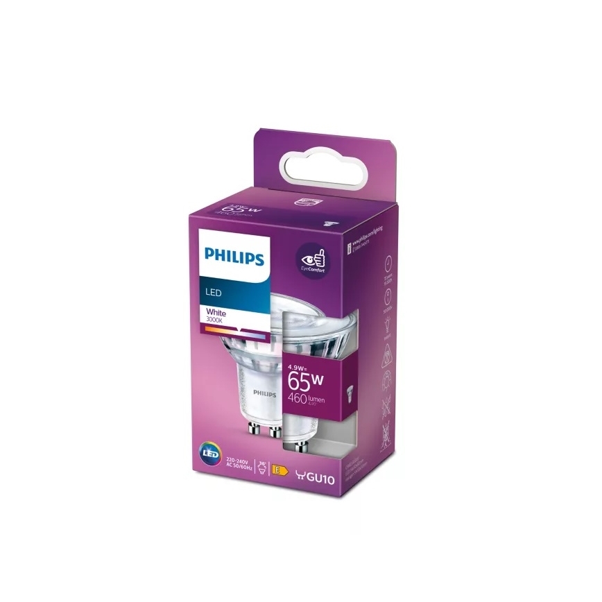 LED Lamp Philips PAR16 GU10/4,9W/230V 3000K