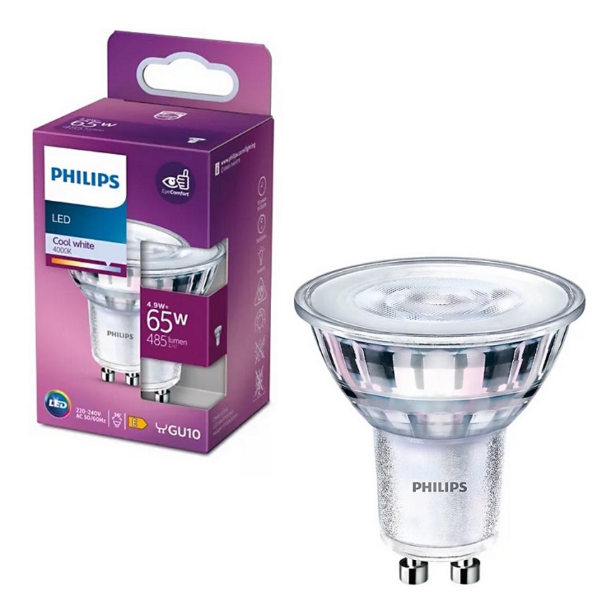 LED Lamp Philips PAR16 GU10/4,9W/230V 4000K