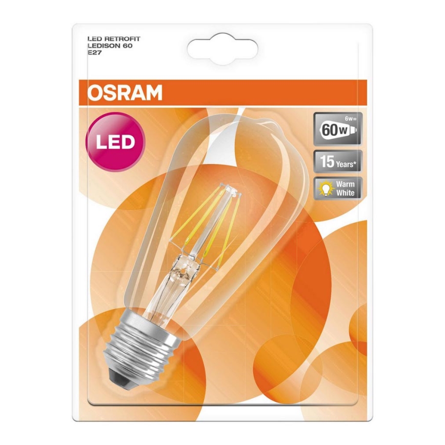LED Lamp RETROFIT E27/6W/230V 2700K - Osram