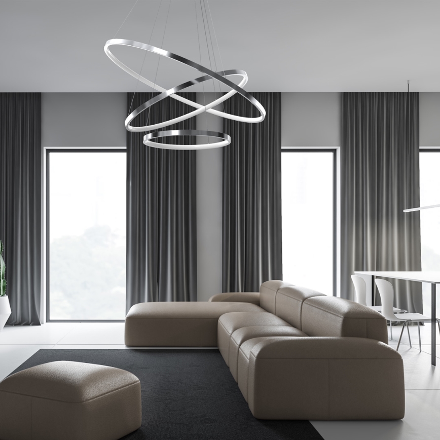 LED-kroonluchter aan kabel ROTONDA LED/93W/230V glanzend chroom