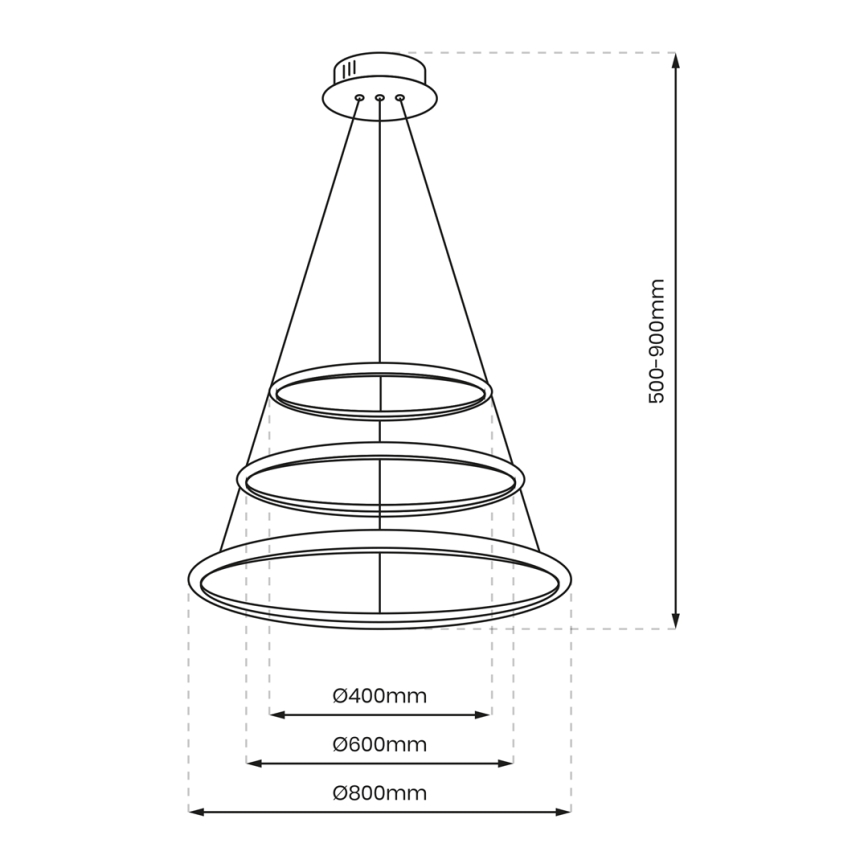 LED-kroonluchter aan kabel ROTONDA LED/93W/230V glanzend chroom