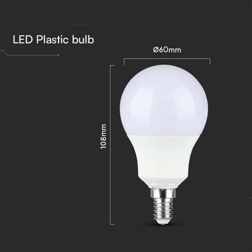 LED Lamp SAMSUNG CHIP A60 E14/8,5W/230V 6500K