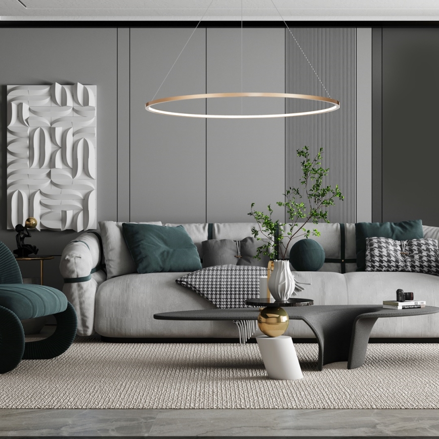 LED-kroonluchter aan kabel SATURNO LED/65W/230V Ø 120 cm IP44 goud