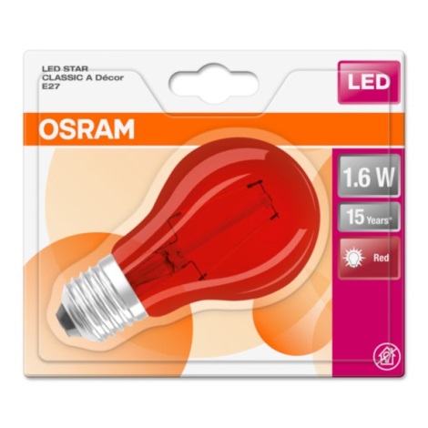 LED Lamp STAR E27/1,6W/230V rood - Osram