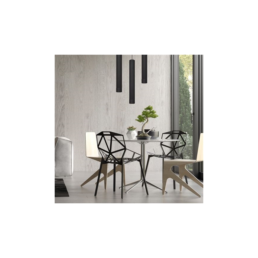 LED-kroonluchter aan kabel TUBA 1xGU10/4,8W/230V zwart