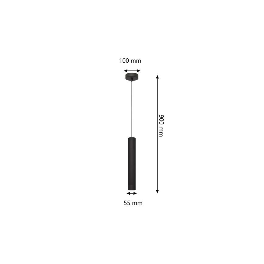 LED-kroonluchter aan kabel TUBA 1xGU10/4,8W/230V zwart