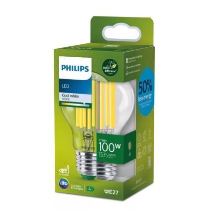LED-lamp ULTRAEFFICIENT FILAMENT Philips A60 E27/7,3W/230V 4000K