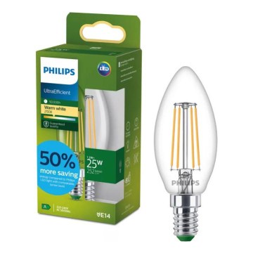 LED-lamp ULTRAEFFICIENT VINTAGE Philips B35 E14/1,2W/230V 2700K