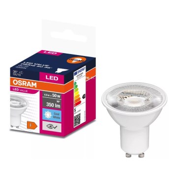 LED Lamp VALUE PAR16 GU10/4,5W/230V 4000K 36° wit - Osram