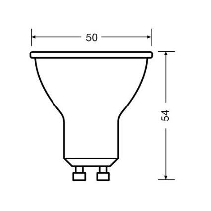 LED Lamp VALUE PAR16 GU10/4,5W/230V 4000K 36° wit - Osram